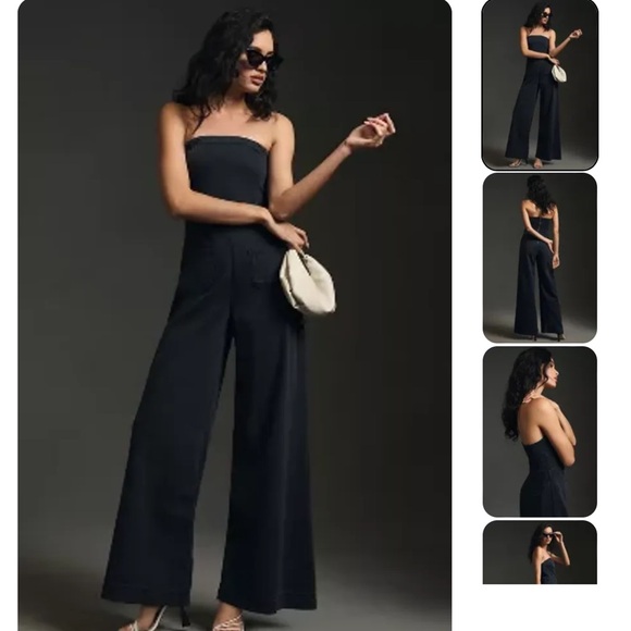 Anthropologie Pilcro polished wide leg Denim jumpsuit - Picture 2 of 7